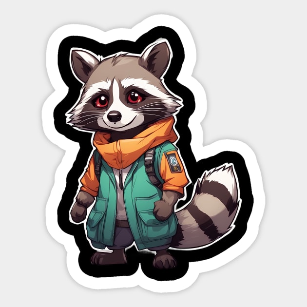 Raccoon Cartoon Sticker by animegirlnft